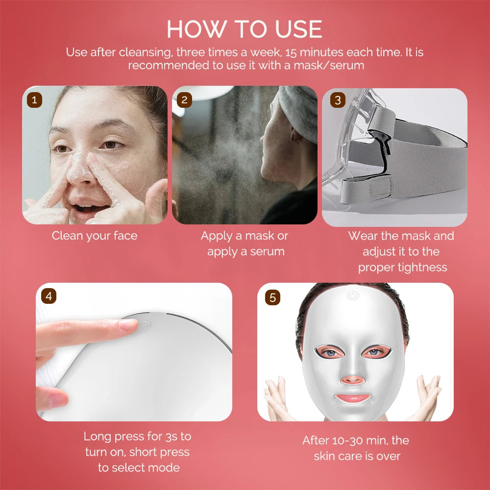 7-Color LED Therapy Facial Mask – Anti-Aging & Acne Treatment